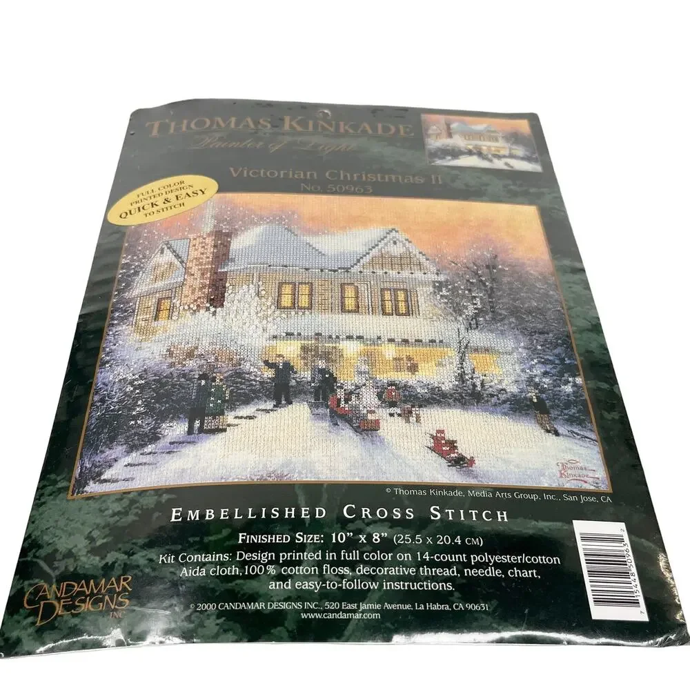 Candamar Designs Thomas Kinkade Victorian Christmas II Cross Stitch 50963 New